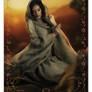 May include: A woman in a long, flowing robe sits in a field at sunset. The text "SOLITUDE" is at the bottom of the image. The text below reads "Time spent in solitude has given them a chance to get to know themselves better and set a more solid foundation."