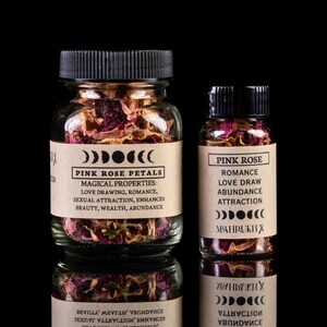 PINK ROSE PETALS - Witchcraft Spell Herb Jar For Spellwork - Apothecary Curio image 2