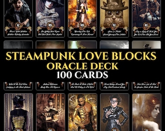 Baraja de oráculo STEAMPUNK Love Blocks (100 cartas)