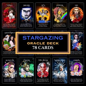 STARGAZING Oracle Deck, Astrology, Zodiac, Moon Phases, Planets