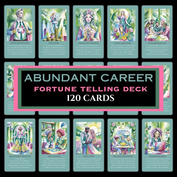 ABUNDANT CAREER & Finance Fortune Telling Oracle Deck, Money Moves, Business, Entrepreneurs and More!