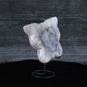 Gorgeous Large Druzy Agate Polished Butterfly With Stand From Brazil image 8