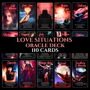 LOVE SITUATIONS Orakel Deck (110 Karten) Für Situation, Twin Flame, Soulmate, karmische Verbindungen