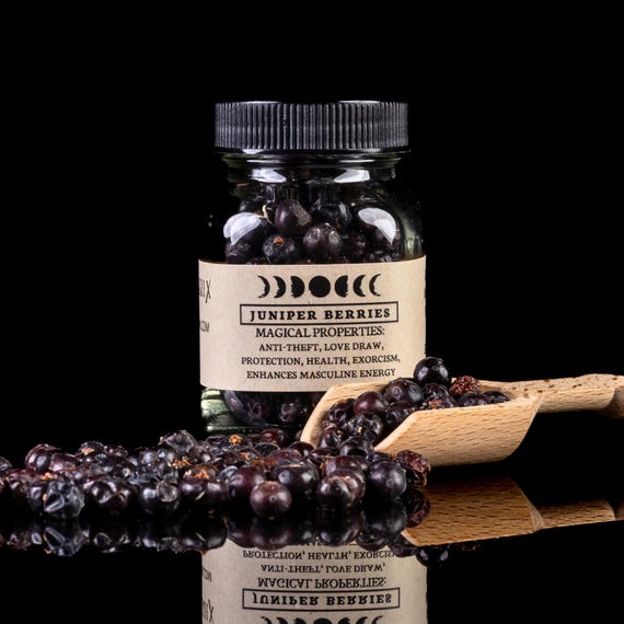 JUNIPER BERRIES - Witchcraft Spell Herb Jar For Spellwork - Apothecary Curio