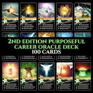 2e édition d'Oracle Deck « Purposeful Career » (100 cartes) Mouvements d'argent, abondance, finances