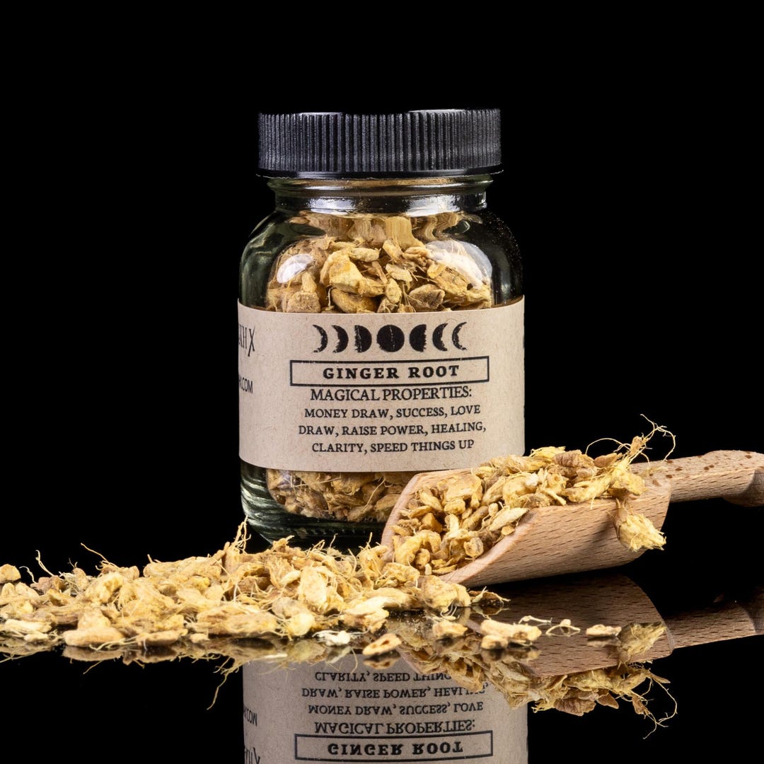 GINGER ROOT Witchcraft Spell Herb Jar for Spellwork Apothecary