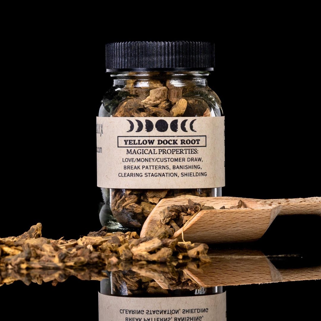 Root Spell YELLOW DOCK ROOT - Witchcraft Spell Herb Jar for Spellwork - Apothecary ...