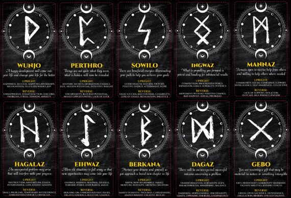 MYSTIC ルーン オラクル デッキ (24 枚) - Etsy 日本