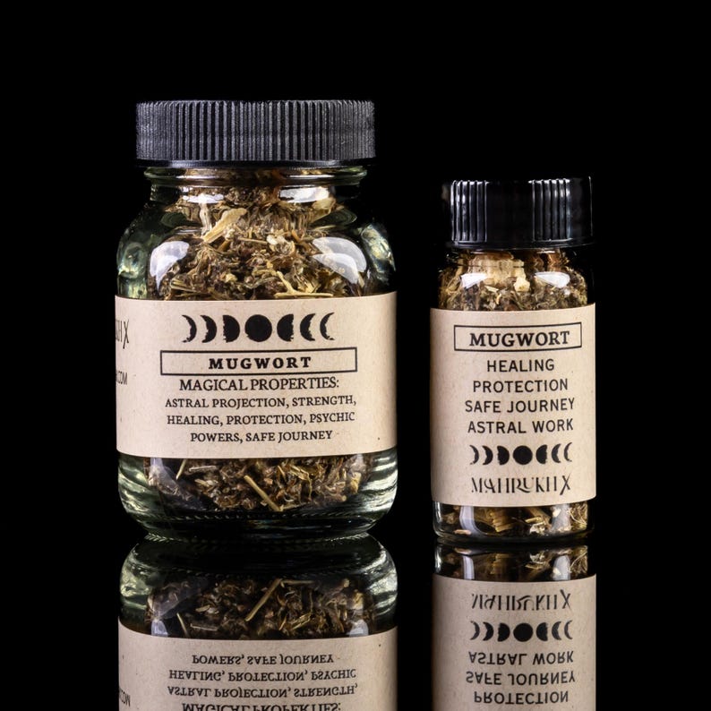 MUGWORT - Witchcraft Spell Herb Jar For Spellwork - Apothecary Curio image 2