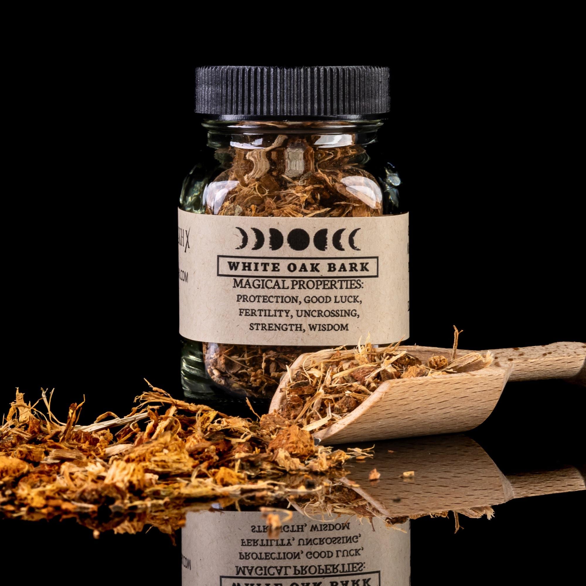 WHITE OAK BARK - Witchcraft Spell Herb Jar for Spellwork - Apothecary Curio 