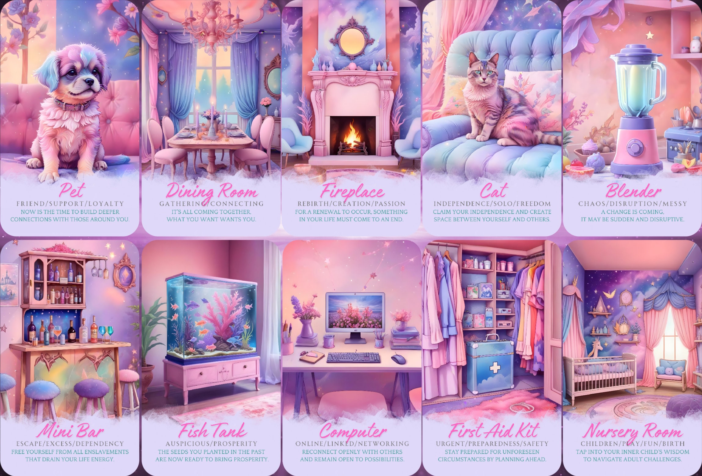 House Fortune Reading Oracle Deck, For Love & Career Readings