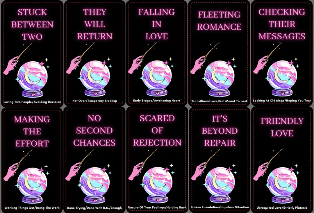LOVE Fortune Teller Oracle Deck 100 Cards Clarifying Cards Etsy