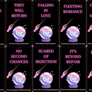 LOVE Fortune Teller Oracle Deck (100 kaarten) verduidelijkende kaarten