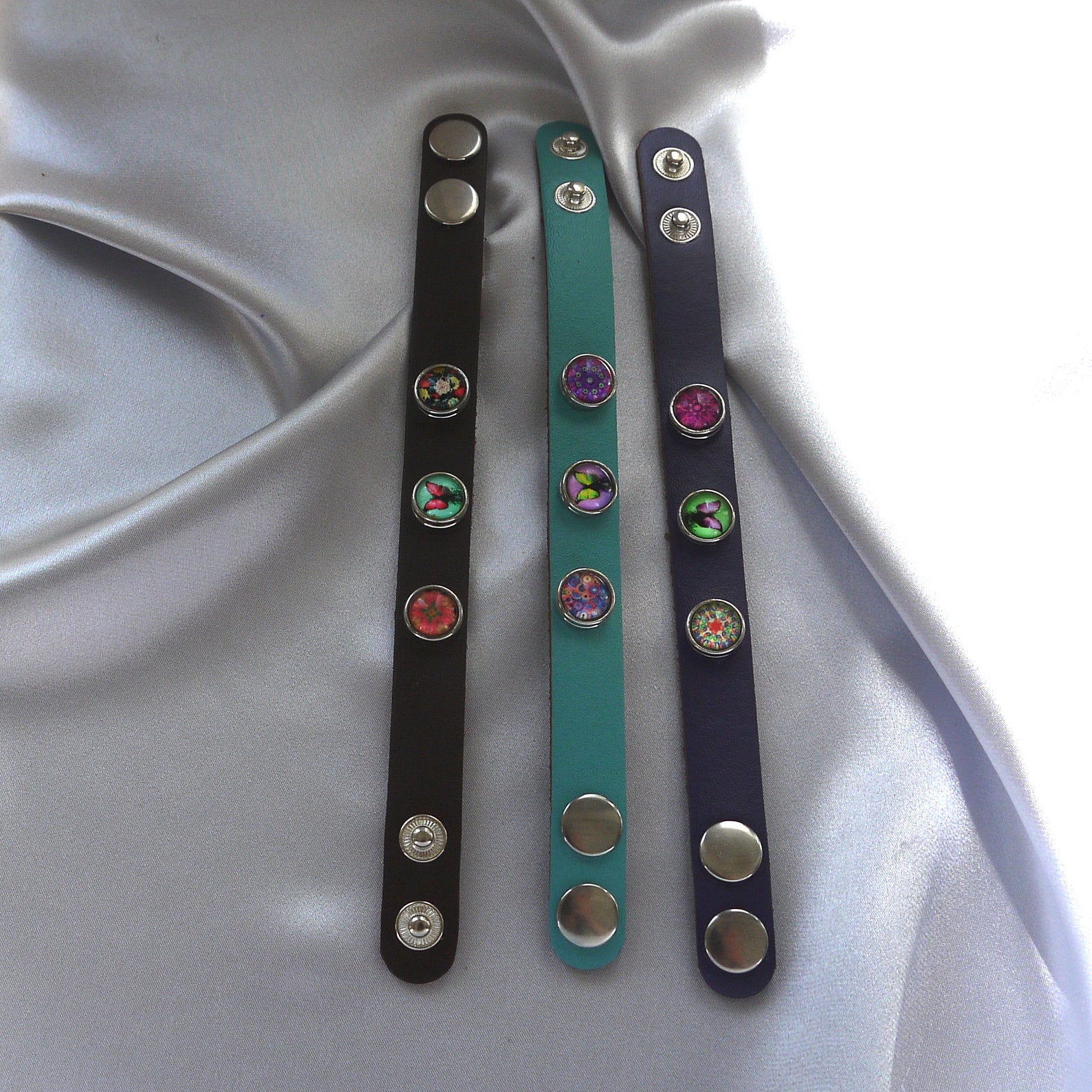 Snap Button Leather Bracelets for Kids and Women Small 12mm Etsy