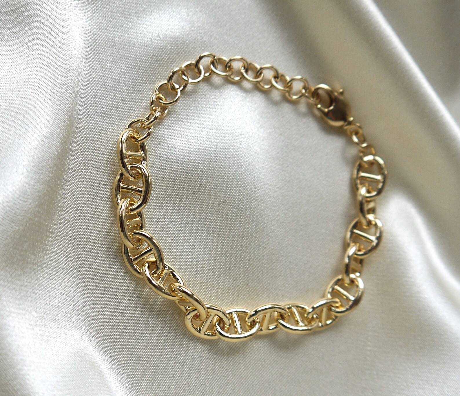 H Link Chain Bracelet Designer Inspired Chain Armband Chunky Etsy