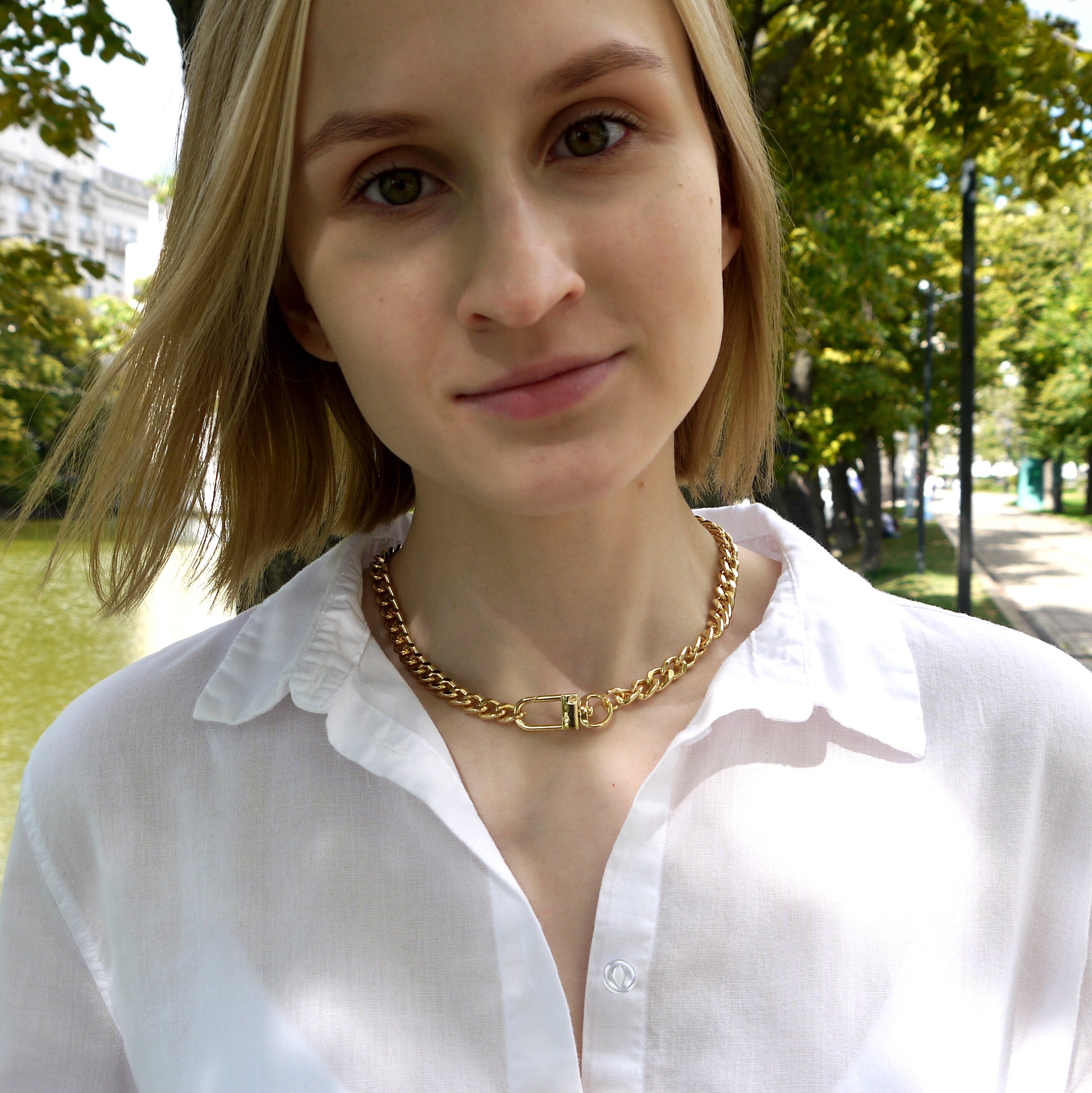 Gold Chain Link Necklace Thick Chain Necklace Chunky Chain Etsy