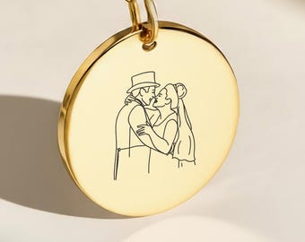Engraved Photo Necklace, Personalised Pet Portrait, Memorial Gift