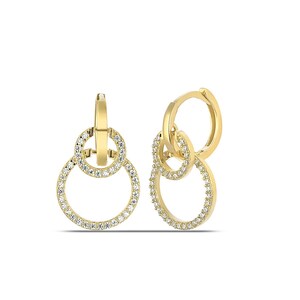 Bridal Earrings, CZ Diamond Huggies Hoop Earrings, Cubic Zirconia Earrings in Gold & Silver, Wedding Jewellery