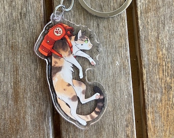 Backpack Cat Keychain