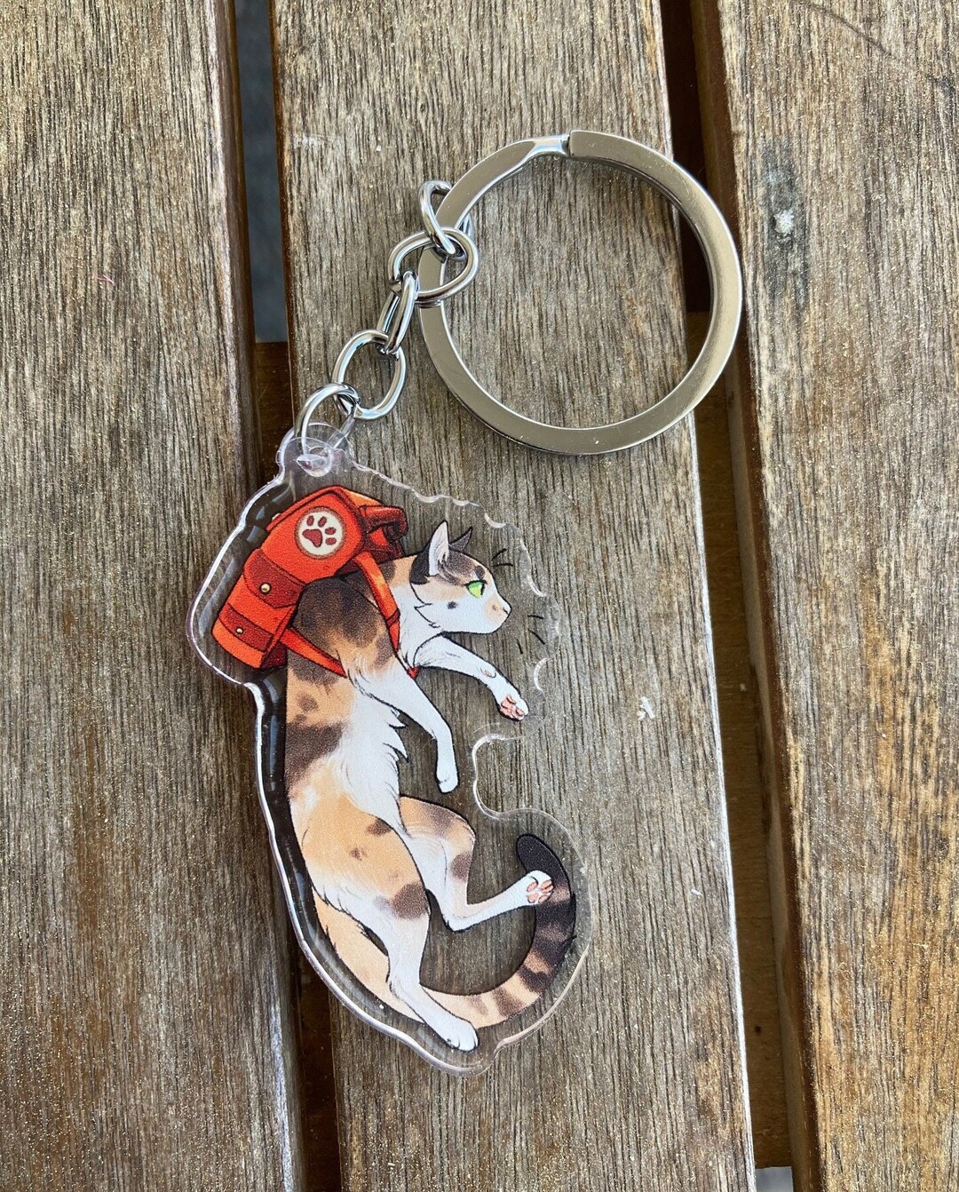 Backpack Cat Keychain - Etsy