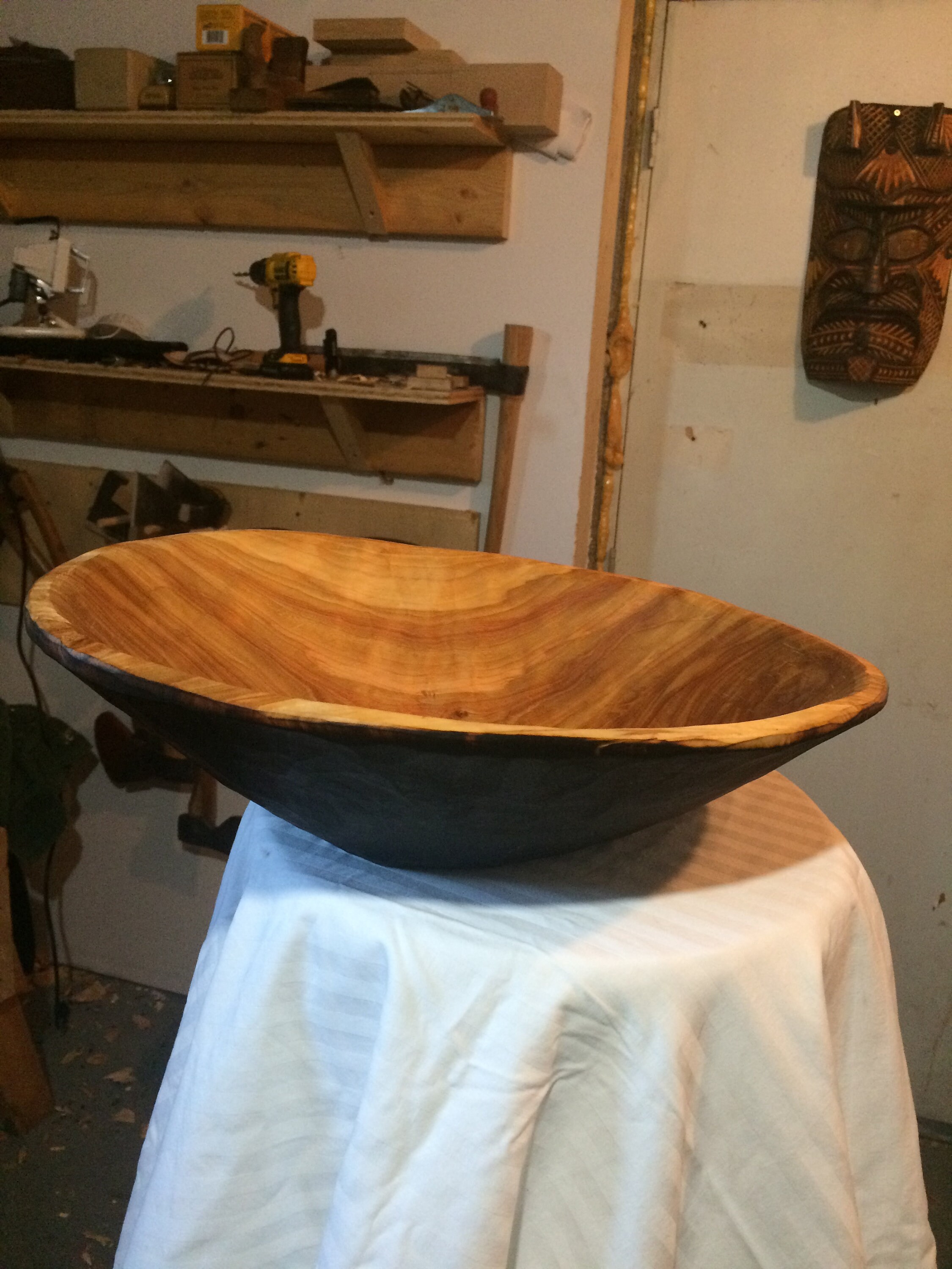 Large bowl. Birch. Shou sugi ban. Beeswax/linseed oil finish. Etsy