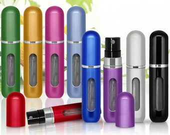 Mini Refillable Perfume Travel Spray Bottle Various Colours