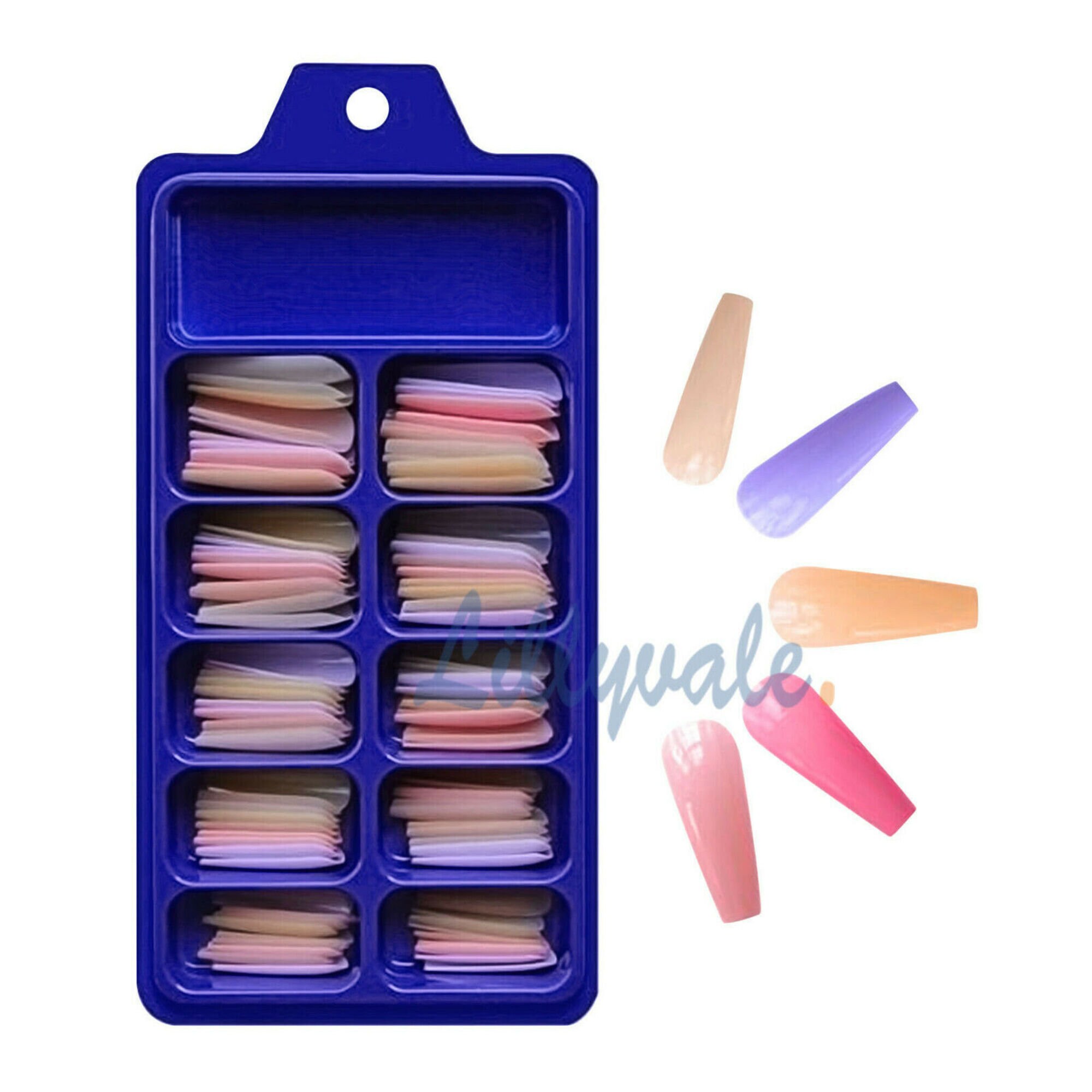 Long Fake Nails Acrylic Artificial False Ballerina Nail Art Etsy UK