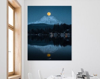 SuperMoon over Mt Rainier