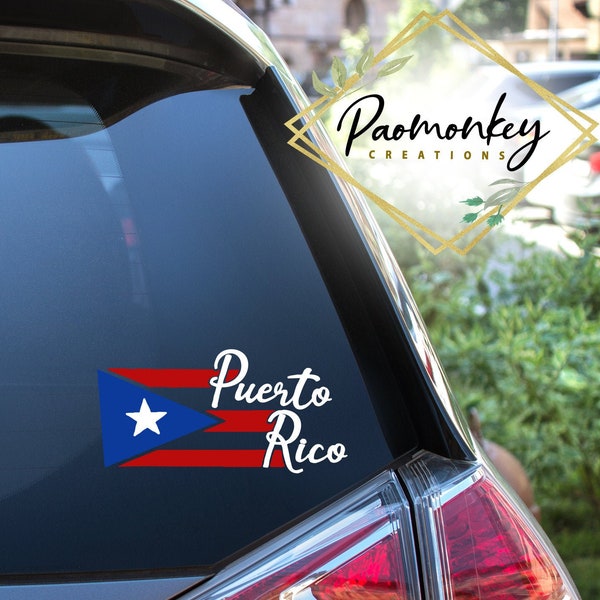 Puerto Rico Flag Decal, Vinyl Sticker for Car, laptop, and windows * Personalized Custom Gift *