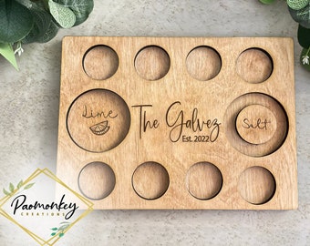 Personalized Wooden Tequila Shot Glass Serving Board