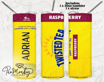 Twisted Tea Can Raspberry Flavor | Custom 20oz Tumbler | Sublimation | Perfect Gift | * Personalized Custom Gift *