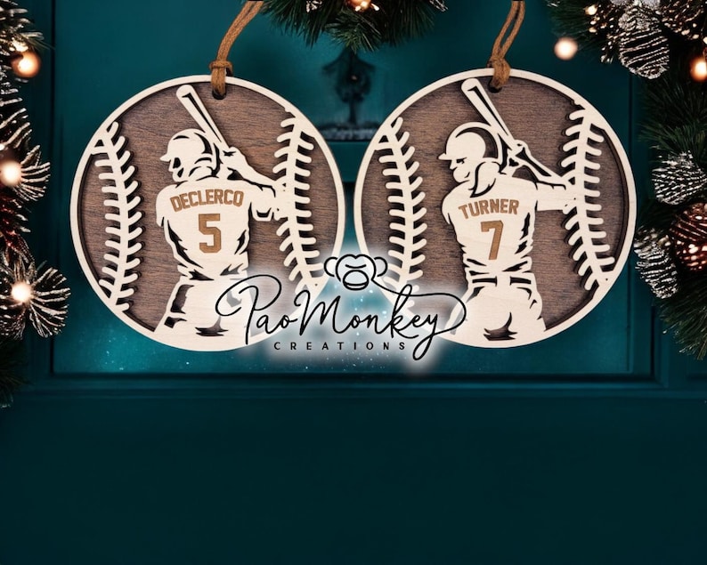 Personalized 3D Baseball Ornament Wooden Sports With Name | Senior ...