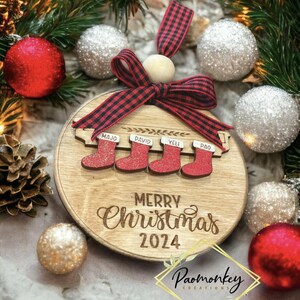 Wooden 2024 Personalize Stocking Christmas Ornament | Custom Dog, Cat, Pet Ornaments | Perfect Gift | * Personalized Custom Gift *