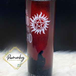 Supernatural : The end of the road | Custom Tumbler with Plastic Straw | Perfect Gift | * Personalized Custom Gift * image 3
