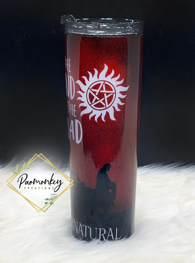 Supernatural : The end of the road | Custom Tumbler with Plastic Straw | Perfect Gift | * Personalized Custom Gift * image 3