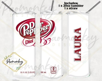 Personalized Diet Dr Pepper 20oz Tumbler