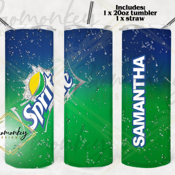 Sprite Can Themed | Coke | Custom 20oz Tumbler | Sublimation | Perfect Gift | * Personalized Custom Gift *