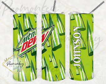 Personalized Mountain Dew 20 oz Tumbler – Custom Name – Sublimation Drinkware Gift – Stainless Steel Cup