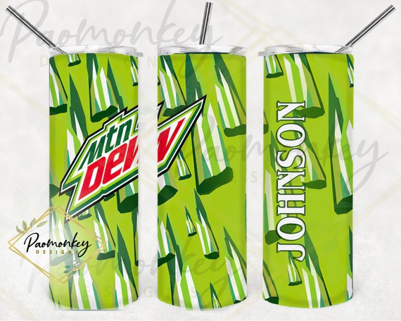 Personalized Mountain Dew 20 oz Tumbler – Custom Name – Sublimation Drinkware Gift – Stainless Steel Cup