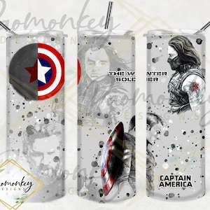 Avengers Captain America Bucky Winter Soldier Themed | Custom 20oz Tumbler | Sublimation | Perfect Gift | * Personalized Custom Gift *