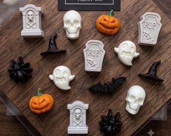 Halloween Chocolate Shapes | Individually Wrapped Spooky Cake and Cupcake Toppers | Halloween Table Decorations and Party Favors