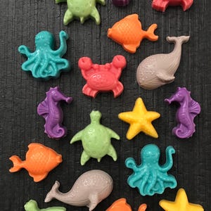 Chocolate Sea Creatures | Under the Sea | 18pc Crab, Whale, Seahorse, Goldfish, Starfish, Octopus, Turtle | White Chocolate Sea Life Box
