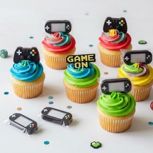 Chocolate Game Controllers | 10 Individually Wrapped Video Game Controllers | Gamer Cake Toppers | Gamer Themed Birthday Party | Game On
