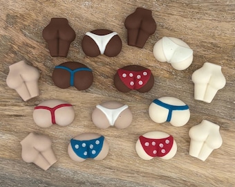 Patriotic Chocolate Bums | Chocolate Butts | Red, White and Blue Chocolate Bumbs | Bachelorette Party Favor or Cupcake Toppers