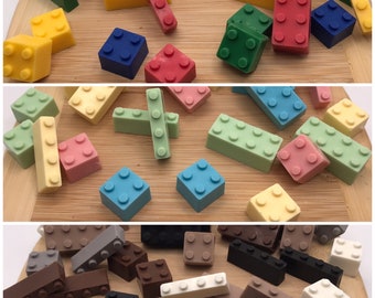 Chocolate Building Blocks | Chocolate Bricks | Block Figure Party Favors | Classic, Friendly, Neutrals and More | Look like the real thing