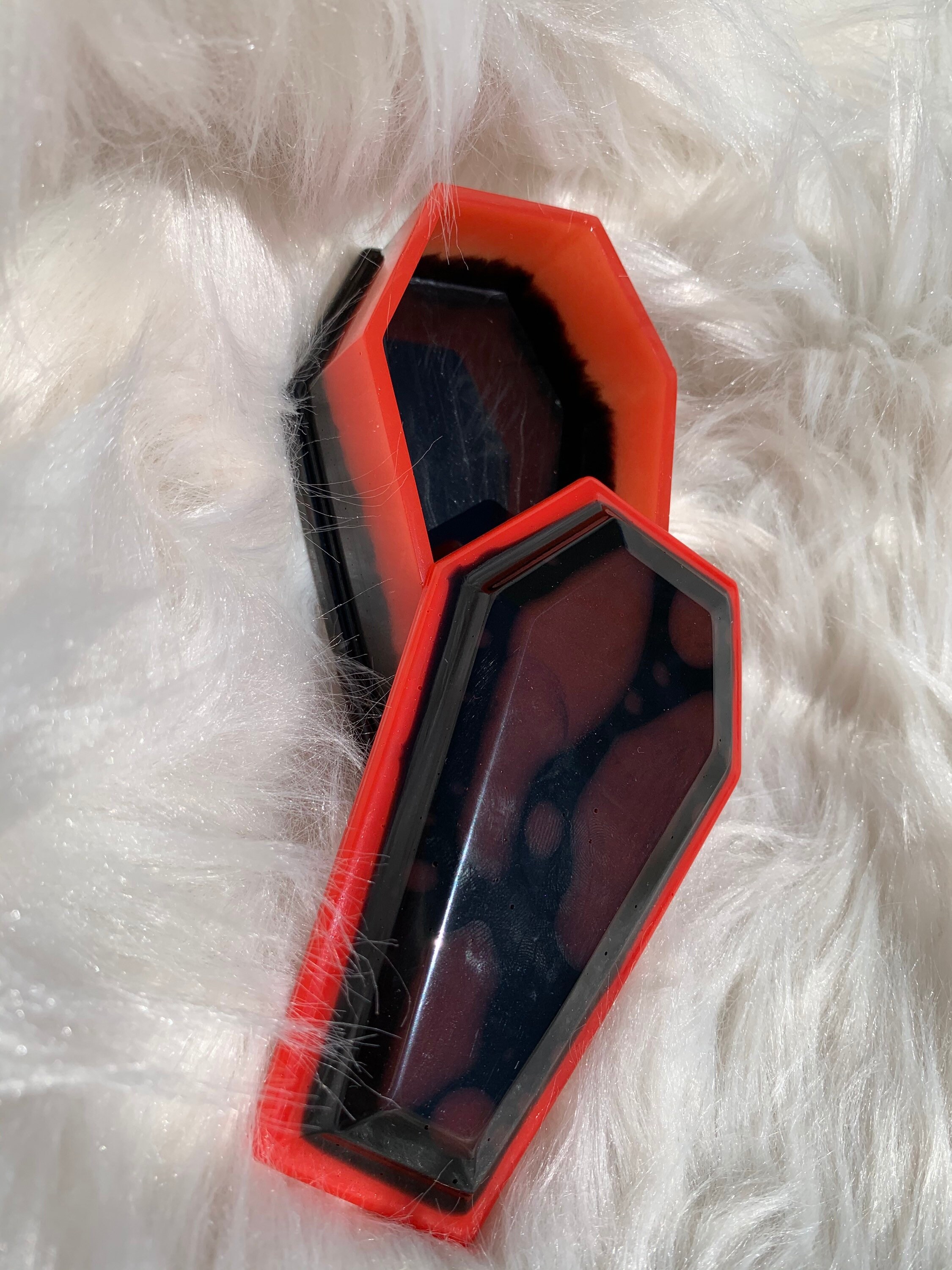 Epoxy Resin Coffin Jewelry Box Trinket Box Black and Red Etsy