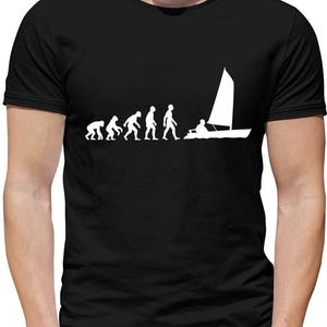 Evolution of Man Sailing - Mens Womens Kids T-Shirt - Sail Boats Sailor Boating Love Boat Laser Lake Equipment Funny