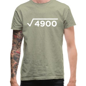 Square Root Geburtstag 70 Herren T-Shirt Individuell Anpassbare 70er