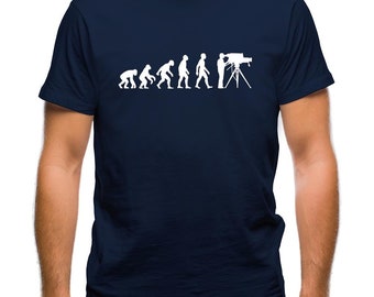 Evolution Of Man Cameraman Mens T-Shirt