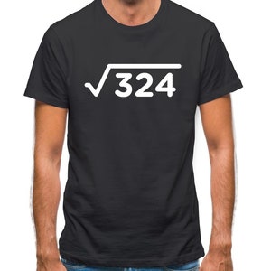 Square Root Birthday 18 Mens T-Shirt Custom Customisable 18th